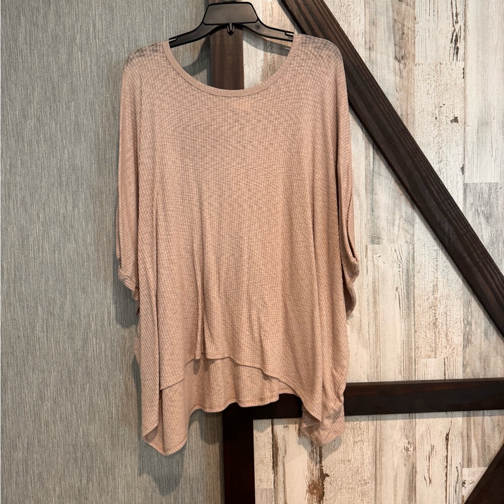 Fantastic Fawn Lightweight Waffle Knit Tunic - Blush Pink